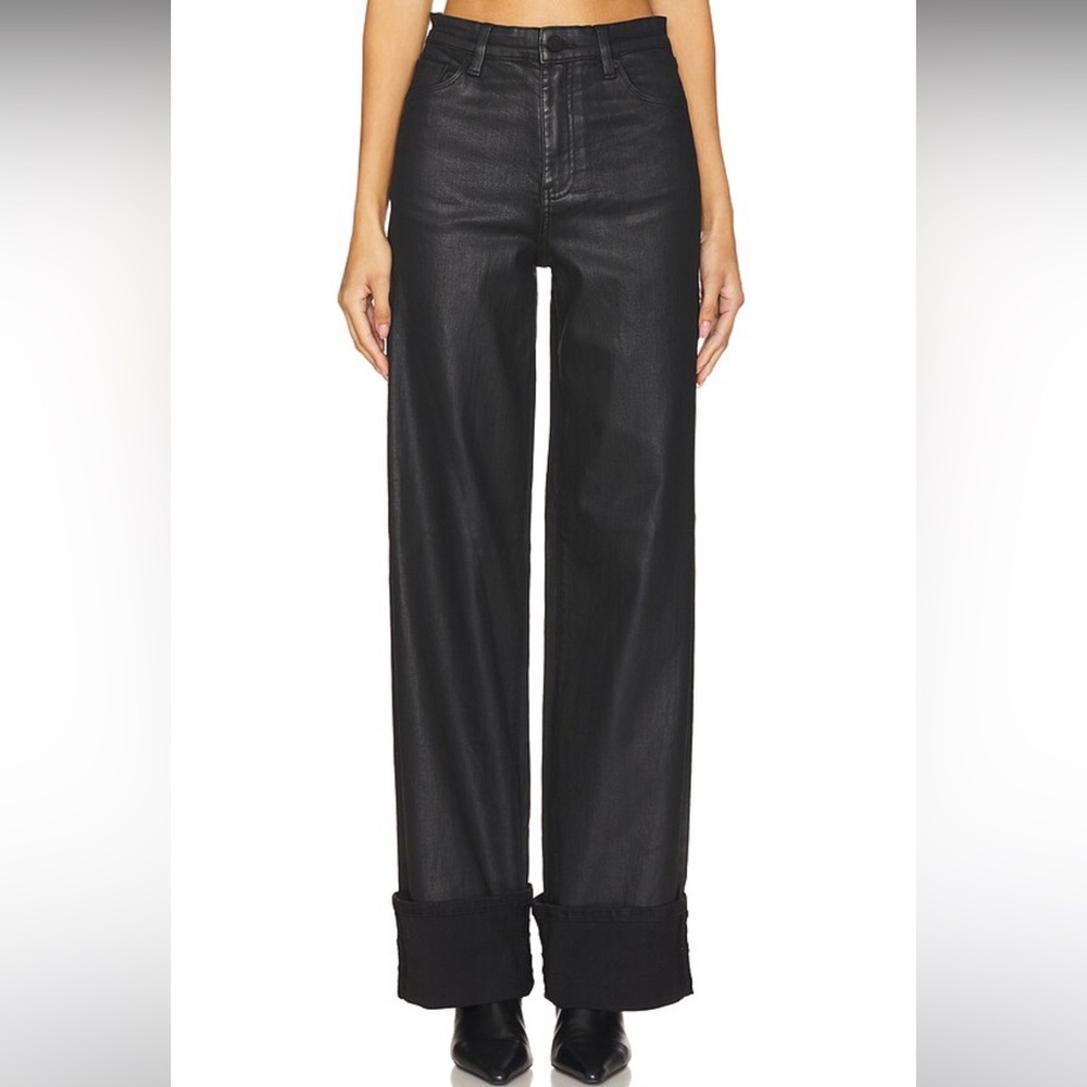 blankNYC Coated Black Franklin Wide Leg High Waisted Spartacus Jeans - Picture 2 of 14